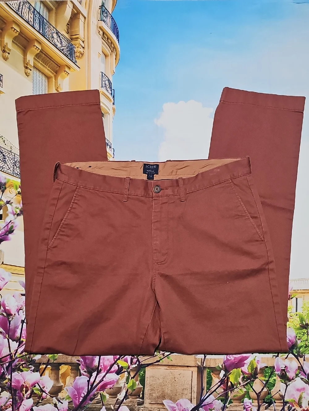 J. Crew Sutton Brick Red Chino Pants 33x30